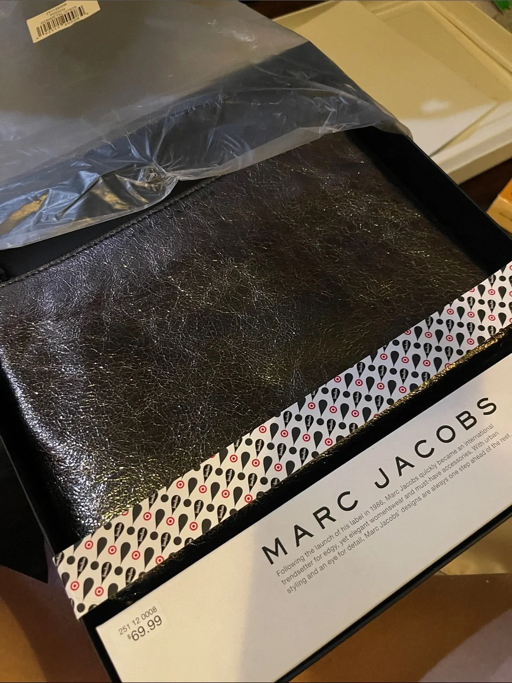 Marc Jacobs Gunmetal Leather Travel Pouch